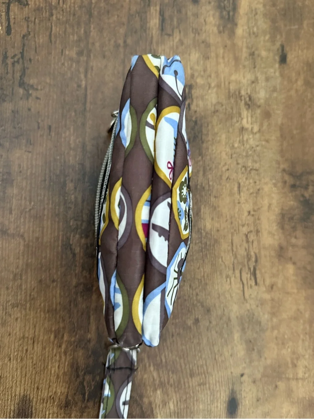 Lesportsac Brown Blue Patterned Wristlet - 3 pocket